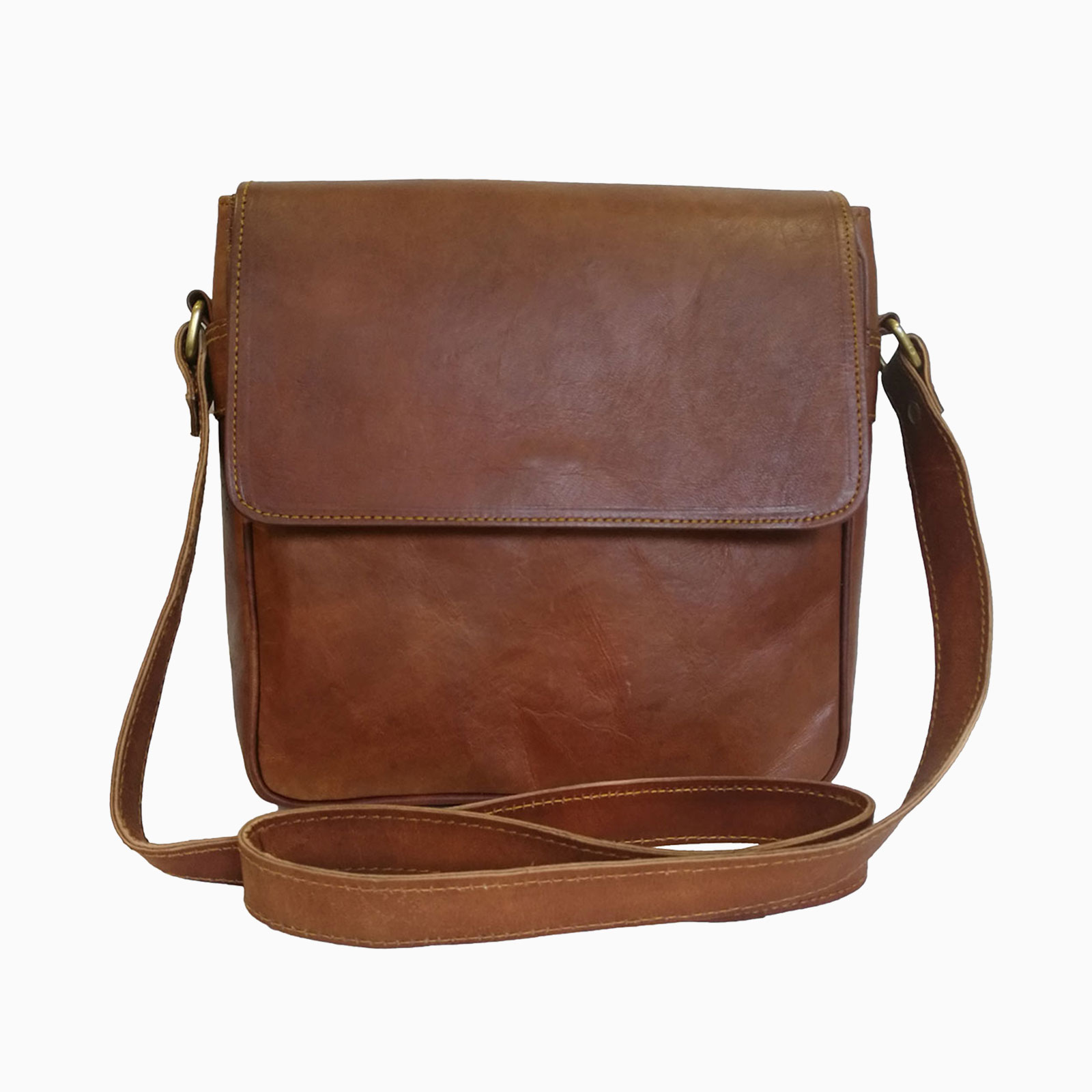 Women Crossbody Genuine Leather Brown Messenger Sling Shoulder bag 